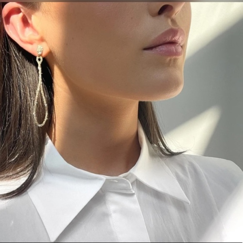Alexis Bittar Lightweight Thorny Lace Pavé Crystal Twisted Sculptural Earring - Picture 9 of 16